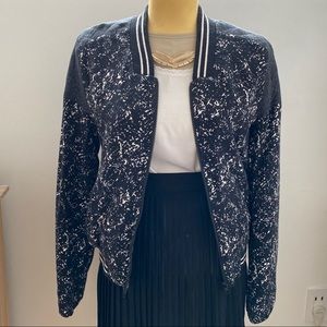 Pull & Bear Light bomber jacket black/white print